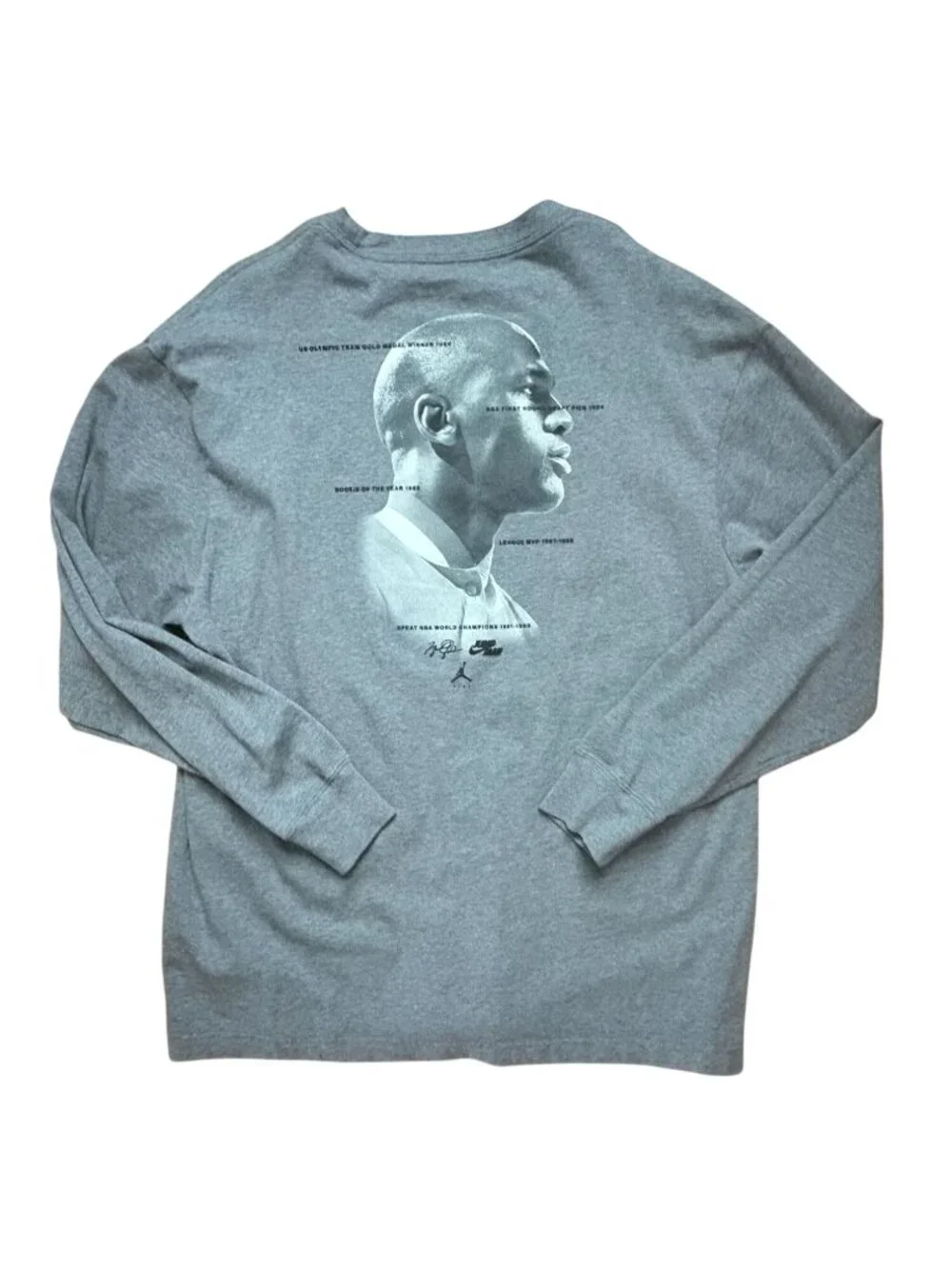 Jordan Jumpman Long-Sleeve T-Shirt-Michael Jordan-Gray-Large-GUC